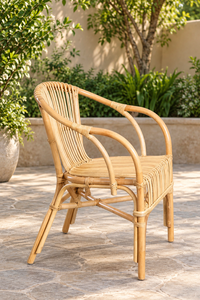 Sillón de Cane Natural, Silla de Jardín de Bambú, Muebles de Asiento Tejidos a Mano para Patio, Sala de Estar, Balcón, Terraza - Product Image 5