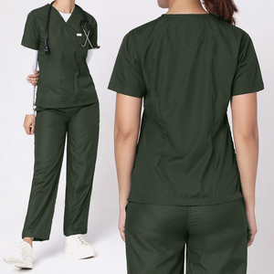 Conjunto de Uniformes Médicos Unisex, Uniforme de Enfermera, Top con Cuello en V, Pantalones, Ropa de Trabajo para Hospital, Clínica, Servicios de Salud, Tela Transpirable y Antibacteriana - Product Image 1