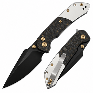 Black Gold Speckled Handle Folding Knives with Silver Metal Ends Black Blade Gold <b>Screws</b> and Silver <b>Pocket</b> Clip for Everyday Car - Product Image 6