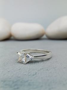 Unisex Luxury <b>14K</b> Solid <b>Gold</b> Classic Trend IGI Certified Full VVS/VS 2carat Princess Cut Diamond Engagement <b>Ring</b> - Product Image 3
