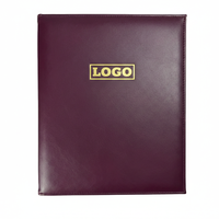 Menu de café en cuir PU bordeaux A4 de haute qualité, personnalisable avec logo, pour les fournitures d'hôtels et de restaurants