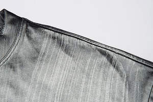 T-shirt de fitness court pour homme 100 % coton, col rond, délavé à l'acide, pour impression en relief, logo personnalisé, coupe oversize, couleur unie - Product Image 4