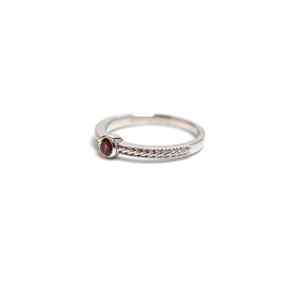 Anillo de Plata de Ley 925 con Granate Natural |   Joyería de Granate Rojo de Alta Calidad para Mujer - Product Image 5