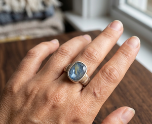 Natural Oval Shape Blue Sapphire Certified Vintage 925 <b>Solid</b> Sterling <b>Silver</b> Handmade Ring Birthstone Jewelry for Wholesale - Product Image 6