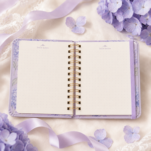 Carnet de notes spirale LABON Luxury Violet Hydrangea Baby Memories A8 à grille pointillée, carnet de voyage, carnet de mémos, cadeau - Product Image 3