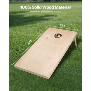 Set da Cornhole in Legno Massello Portatile 4x2 piedi, Tavole da Gioco per Interni/Esterni per Adulti, Tavola da Lancio Cornhole - Product Image 2
