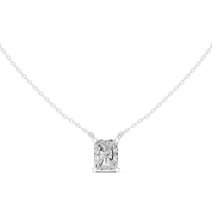 Pendentif solitaire en diamant de laboratoire taille radiant, or massif 10K 14K 18K, bijoux fins pour femme, accessoires, cadeau, chaîne incluse - Product Image 5