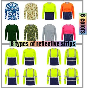 Chemises de travail à manches longues et col rond pour hommes YOWESHOP, haute visibilité, personnalisées, design de t-shirt confortable pour un lieu de travail à haute visibilité - Product Image 2