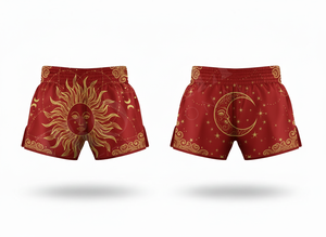 Shorts de Muay Thai pour hommes, design brodé personnalisé, satin polyester 300 GSM, décontractés, sport, combat, karaté, BJJ, Muay Thai - Product Image 5