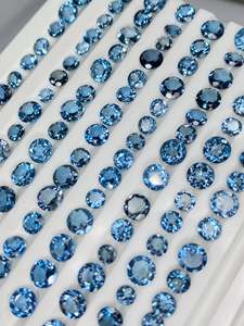 ZUBEDA GEMS and JEWELRY พลอยโทแพซลอนดอนบลูธรรมชาติทรงกลมเจียระไนแบบบริลเลียนท์ น้ำหนัก 20 กะรัต ได้รับการรับรองจาก IGI ขนาด 10 มม. สำหรับทำเครื่องประดับ - Product Image 4