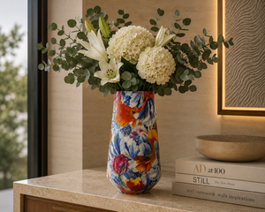 New Arrival Set of 3 Metal <b>Flower</b> Vase <b>Sticker</b> Enamel Medium Size Modern <b>Flower</b> Pot for Home and Table Decor Handmade Customized - Product Image 1