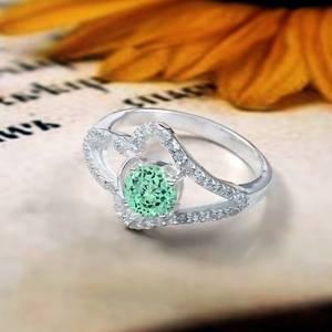 Anillo de Zafiro Verde, Plata de Ley 925, Gema Azul Verde, Anillo de Compromiso para Mujer, Regalo de Propuesta, Joyería - Product Image 5