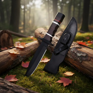 Couteau Bowie Viking artisanal en acier D2 de qualité industrielle, manche ergonomique en bois de rose de qualité supérieure |   Comprend du cuir durable OEM - Product Image 1