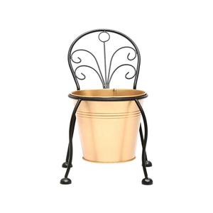 Support de plante en métal avec seau amovible, support décoratif pour pot de fleurs en fer, support de plante pour jardin intérieur et extérieur, décoration de la maison, 20 cm - Product Image 1