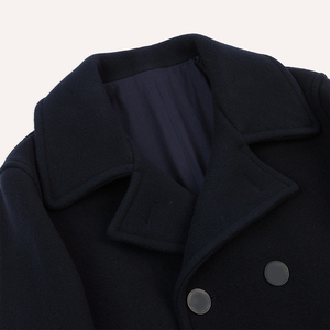 Pakistan Manufacturer <b>Men's</b> Winter <b>Pea</b> <b>Coat</b> <b>Black</b> Color Full Sleeve Windbreaker Street Style Wool Classic Fit Peacoat - Product Image 2