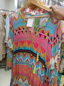 Vestido de Algodón Estampado y Bordado de Lujo para Mujer, Estilo Bohemio con Brillo Metálico, Ajuste Holgado, Colección Primavera/Verano 2026, Venta al por Mayor - Product Image 3