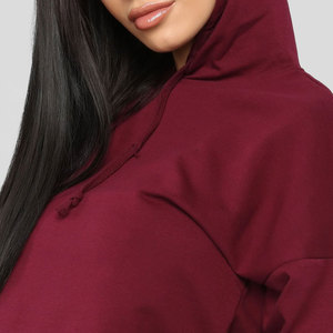 Sudadera Corta con Capucha para Mujer, Corte Holgado, Tela Suave, Uso Diario Informal, MOQ Bajo, Venta al por Mayor, Conjunto de Sudadera Corta con Capucha para Mujer - Product Image 2