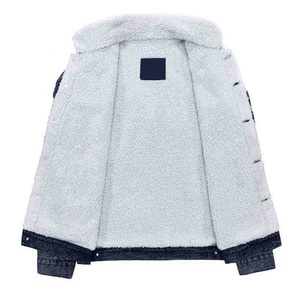 Wholesale <b>Fleece</b> <b>Lined</b> Buttoned Men's Sherpa Denim <b>Jackets</b> Custom Front Logo Breathable Winter <b>Jackets</b> For Streetwear Outerwear - Product Image 3