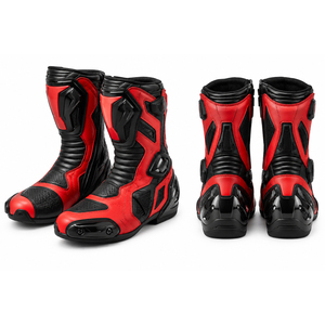 Bottes de course en cuir pour moto, taille adulte unisexe, chaussures de protection professionnelles pour motocross, bottes de course en cuir à coque rigide - Product Image 4