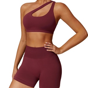 Vente en gros de haute qualité 2 pièces ensemble d'entraînement soutien-gorge licou sans couture de gymnastique et shorts froissés ensembles d'entraînement pour femmes 2026 - Product Image 6
