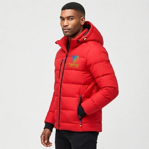 Customized Casual Winter Puffer <b>Jacket</b> Stand Woven Solid-Pattern 100% Polyester Polyester-Lined Wholesale Bulk Sale OEM New - Product Image 4