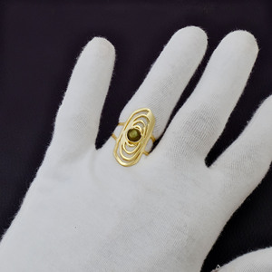 Labradorite Swirl chunky Statement <b>Ring</b> Handmade Gold Plated <b>Adjustable</b> <b>Ring</b> Abstract Boho Gemstone Jewelry Gift For GirlfriendR - Product Image 5