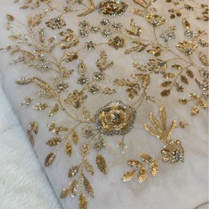 Premium Sequence Embroidery Fabric For Women Fashion Wear Designer <b>Garments</b> Party Wear Dresses Kaftan Abaya Bridal Wear - Product Image 2