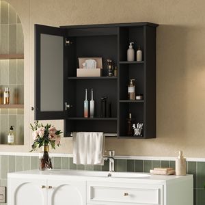 Specchio da Bagno a Parete 3-in-1 da 24 Pollici con Armadietto e Ripiano Regolabile ad Alta Definizione #   Specchi da Bagno # - Product Image 2