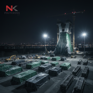 Bâche de protection d'infrastructure de grande taille en PE/PVC haute résistance pour la construction extérieure et les projets industriels - Product Image 2