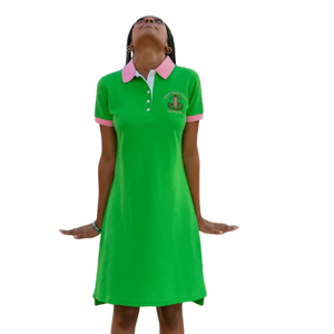 Vestido Polo Premium para Mujer, Diseño con Logotipo Bordado, Cuello en Contraste, Manga Corta, Algodón, Estilo Casual - Product Image 6