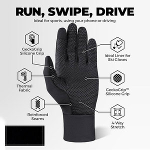 Lightweight Running <b>Gloves</b> Synthetic Anti Slip <b>Warm</b> <b>Gloves</b> Liners for Cycling Racing <b>Gloves</b> - Product Image 2