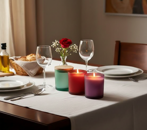 Bougies élégantes en cire de soja parfumée dans des pots en verre avec couvercles en bois, faites à la main, écologiques, modernes, pour les commandes en gros de Noël et du Nouvel An - Product Image 1