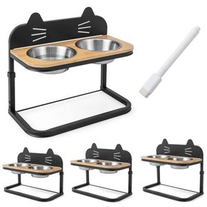 Mangiatoia per animali domestici con due ciotole in acciaio inossidabile per cani e gatti piccoli e medi - Product Image 4