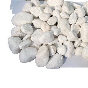 ก้อนกรวดหินสีขาวธรรมชาติขัดเงาหินอ่อนแนวทิวทัศน์ในหลายขนาดมีสีสันรูปทรงกลม - Product Image 1