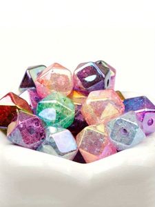 Cuentas Sueltas Redondas de Resina Iridiscente, Acrílicas, con Acabado Degradado AB, Perlas de Plástico para Manualidades y Joyería DIY - Product Image 4