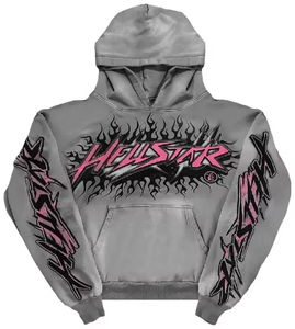 เสื้อฮู้ดดี้ผ้าฟลีซคอตตอน 100% ทรงโอเวอร์ไซส์ ตัดเย็บแบบวินเทจ สีพื้น แต่งลายปัก  ฟอกสีแบบแอซิดวอช  สำหรับผู้ชาย - Product Image 1