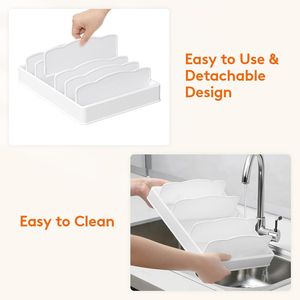 Organizzatore per Armadio da Cucina Grande con 6 Divisori Regolabili e 7 Scomparti, Organizzatori per Dispensa per Contenitori Alimentari e Coperchi - Product Image 5