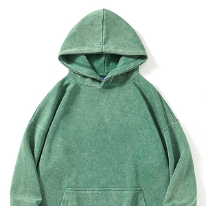 Sweat à capuche de luxe pour homme 100 % coton molletonné, respirant, écologique, lavé, personnalisé, effet délavé à l'acide, doublé - Product Image 5