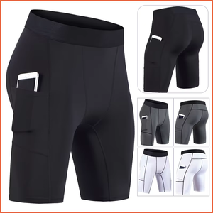 <b>Men</b> Quick Dry Waterproof Canvas Sports <b>Compression</b> <b>Shorts</b> Solid Cycling Running Yoga Gymwear elastic waist running <b>shorts</b> - Product Image 4