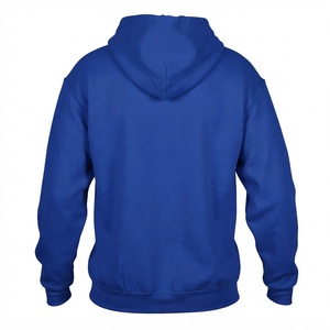 เสื้อฮู้ดดี้ผู้ชายสีน้ำเงิน ลายกราฟิกสิงโตมงกุฎประดับเพชรเทียม ผ้าคอตตอนฟลีซหนานุ่ม สไตล์สตรีทแวร์ลำลอง - Product Image 2