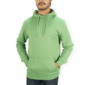 Sweat-shirt à capuche vert pour homme, pull à capuche uni avec poche avant, manches longues, tricoté décontracté - Product Image 3