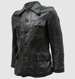 unisex Fashionable PU Leather <b>Jacket</b> High Quality Outerwear for Winter Autumn Customized Logo Silk <b>Lining</b> Knitted Processing - Product Image 5