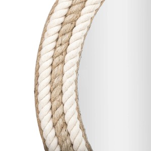 Espejo de Pared Redondo Rústico Decorativo con Cuerda de Cáñamo, Espejo Colgante Estilo Granja para Decoración del Hogar, Entrada, Baño, Dormitorio, Hecho en Vietnam - Product Image 6