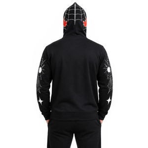 OEM Men's Halloween Spider Zipper Hoodie 100% Cotton Knitted Breathable Anti-Shrink Front Logo Printed Large Scale Winter - Product Image 2