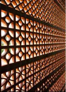 Clay Bricks Traditional Style Vietnam Customizable Lightweight Red Terracotta Sintered Hollow 4 <b>Leaf</b> <b>Screen</b> Porosity Sintered - Product Image 5