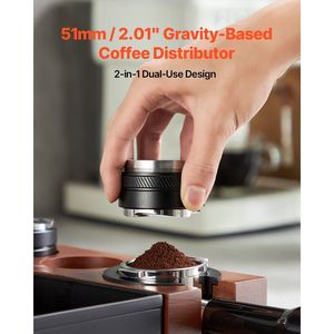 51mm 2-in-1 Adjustable Espresso <b>Coffee</b> <b>Distributor</b> Fan-Shaped Base 304 Stainless Steel Tampers - Product Image 2