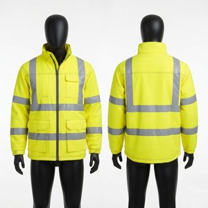 Veste matelassée imperméable à haute visibilité pour homme, coupe-vent, séchage rapide, avec fermeture éclair, en polyester, idéale pour la course estivale - Product Image 1