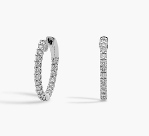 <b>Hoops</b> <b>Earrings</b> Diamond <b>Earrings</b> Gold and <b>Silver</b> <b>Earrings</b> Natural and Lab Grown Diamonds <b>Earrings</b> <b>Hoops</b> Fine Jewelry for Women - Product Image 3