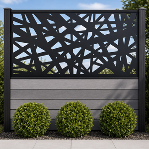 Modern Geometric Laser Cut Privacy Fence Panel Outdoor Metal Garden <b>Screen</b> <b>Decorative</b> Boundary Wall for Patio Villa Use - Product Image 2