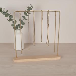Elegante Organizador de Joyas de Barra Larga con Amplio Espacio para Colgar Collares, Soporte de Exhibición con Base Estable, Almacenamiento Moderno y Minimalista para Tocador - Product Image 2